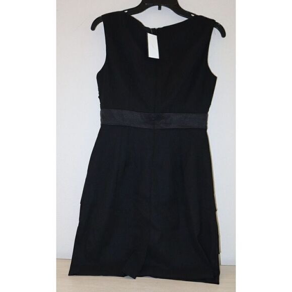 Connected Apparel Women's Petite Sz 6 Black/Nude Lace Combo Sheath Dress $79 - Picture 2 of 7